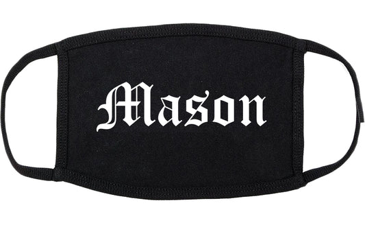 Mason Michigan MI Old English Cotton Face Mask Black