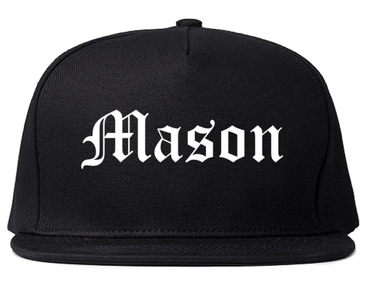 Mason Michigan MI Old English Mens Snapback Hat Black