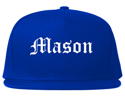 Mason Michigan MI Old English Mens Snapback Hat Royal Blue
