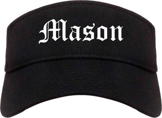 Mason Michigan MI Old English Mens Visor Cap Hat Black