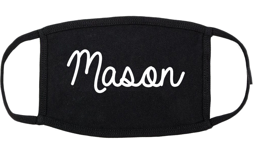 Mason Ohio OH Script Cotton Face Mask Black