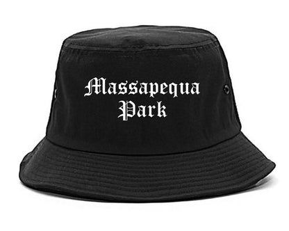 Massapequa Park New York NY Old English Mens Bucket Hat Black
