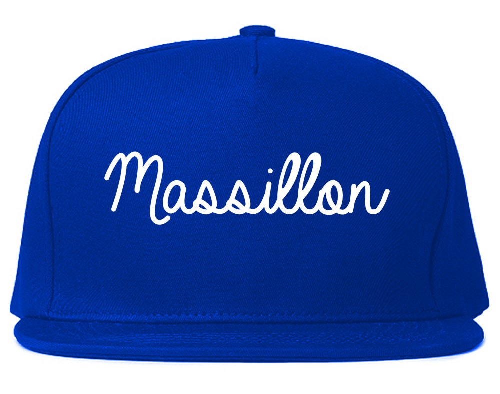 Massillon Ohio OH Script Mens Snapback Hat Royal Blue