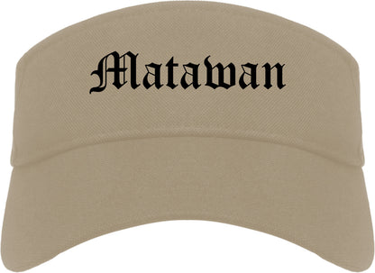 Matawan New Jersey NJ Old English Mens Visor Cap Hat Khaki