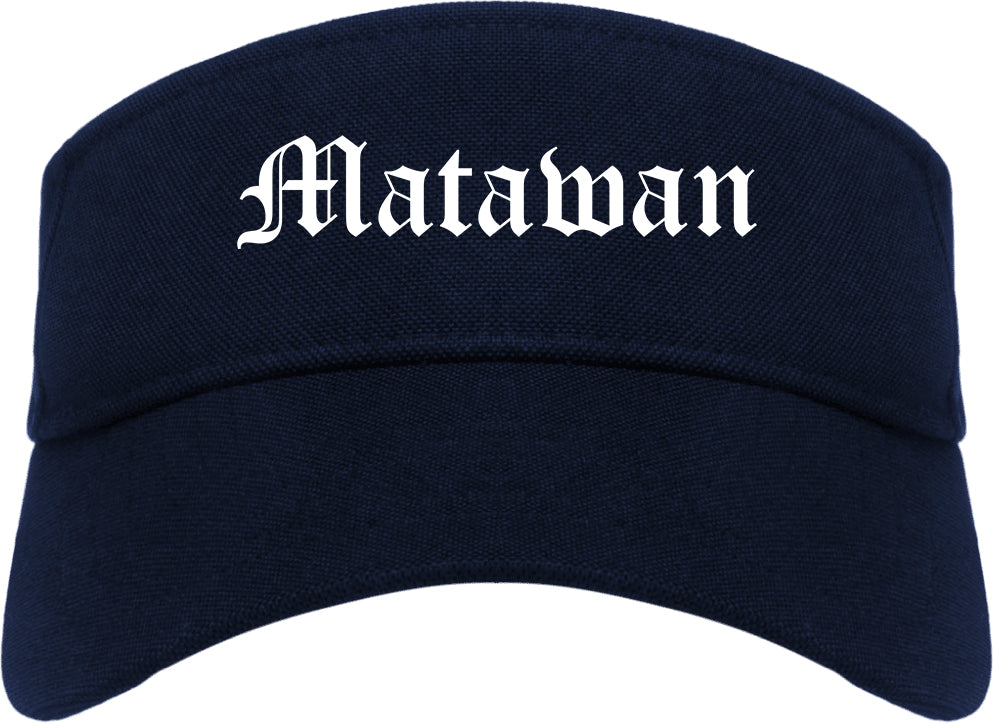 Matawan New Jersey NJ Old English Mens Visor Cap Hat Navy Blue