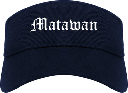 Matawan New Jersey NJ Old English Mens Visor Cap Hat Navy Blue