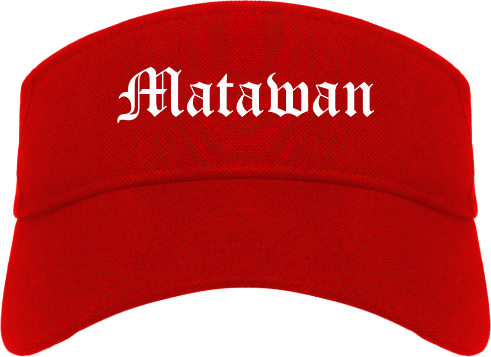Matawan New Jersey NJ Old English Mens Visor Cap Hat Red