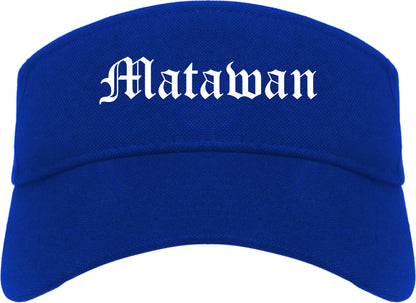 Matawan New Jersey NJ Old English Mens Visor Cap Hat Royal Blue