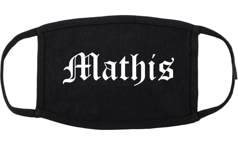 Mathis Texas TX Old English Cotton Face Mask Black
