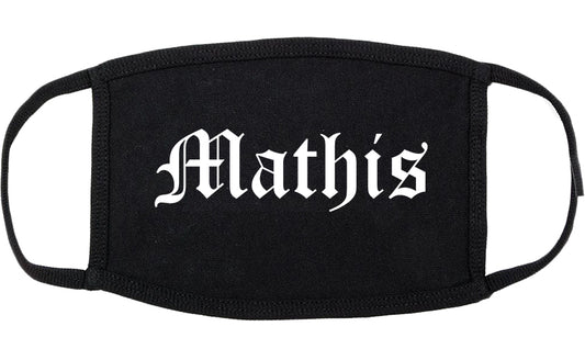 Mathis Texas TX Old English Cotton Face Mask Black