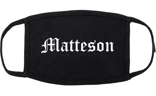 Matteson Illinois IL Old English Cotton Face Mask Black