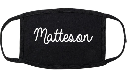 Matteson Illinois IL Script Cotton Face Mask Black