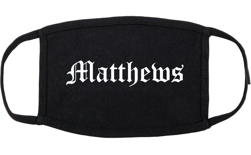 Matthews North Carolina NC Old English Cotton Face Mask Black