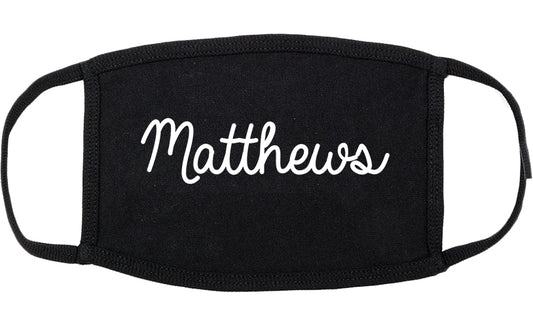 Matthews North Carolina NC Script Cotton Face Mask Black