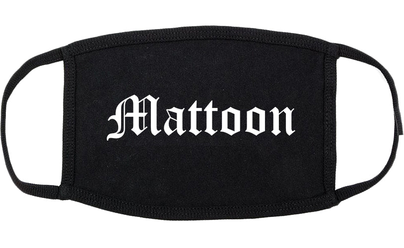 Mattoon Illinois IL Old English Cotton Face Mask Black