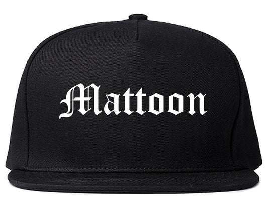 Mattoon Illinois IL Old English Mens Snapback Hat Black