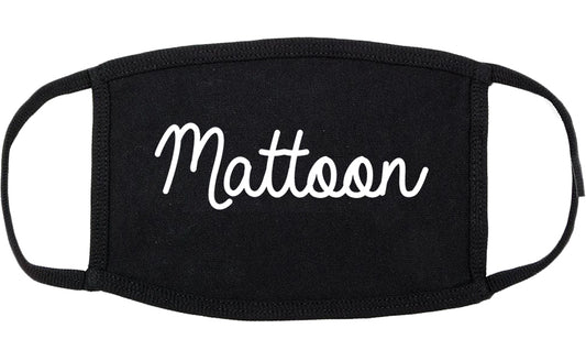 Mattoon Illinois IL Script Cotton Face Mask Black
