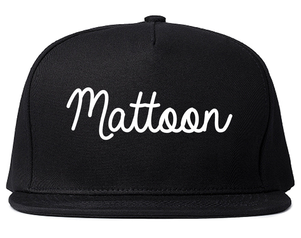 Mattoon Illinois IL Script Mens Snapback Hat Black