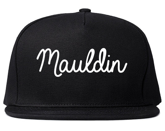 Mauldin South Carolina SC Script Mens Snapback Hat Black