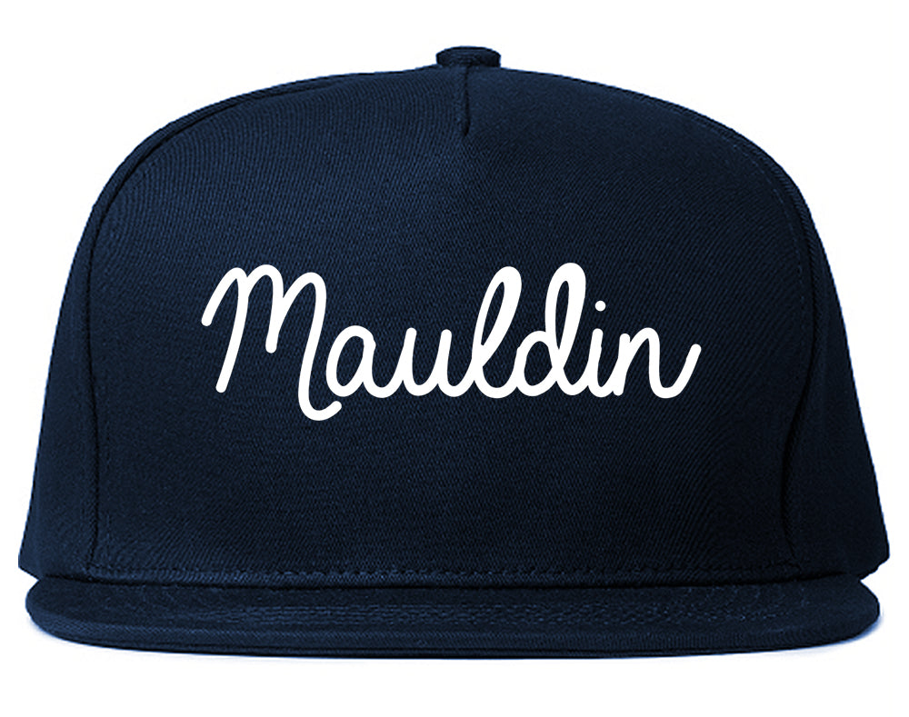 Mauldin South Carolina SC Script Mens Snapback Hat Navy Blue