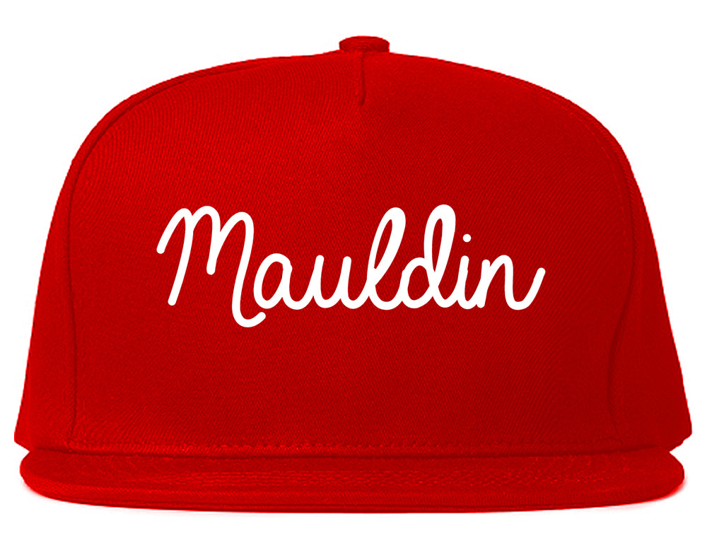 Mauldin South Carolina SC Script Mens Snapback Hat Red