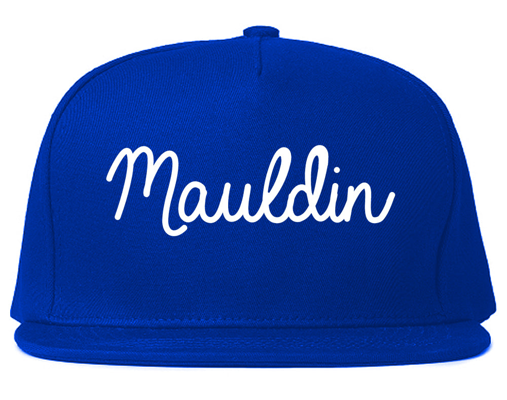 Mauldin South Carolina SC Script Mens Snapback Hat Royal Blue