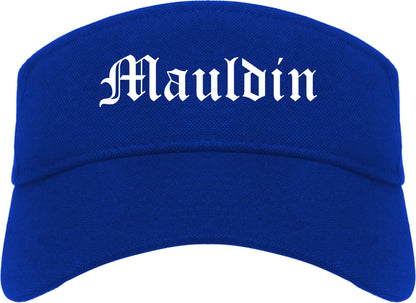 Mauldin South Carolina SC Old English Mens Visor Cap Hat Royal Blue