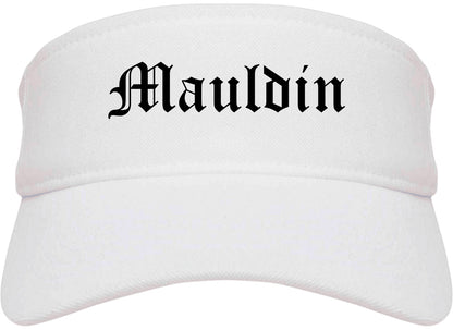 Mauldin South Carolina SC Old English Mens Visor Cap Hat White