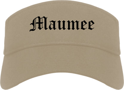 Maumee Ohio OH Old English Mens Visor Cap Hat Khaki