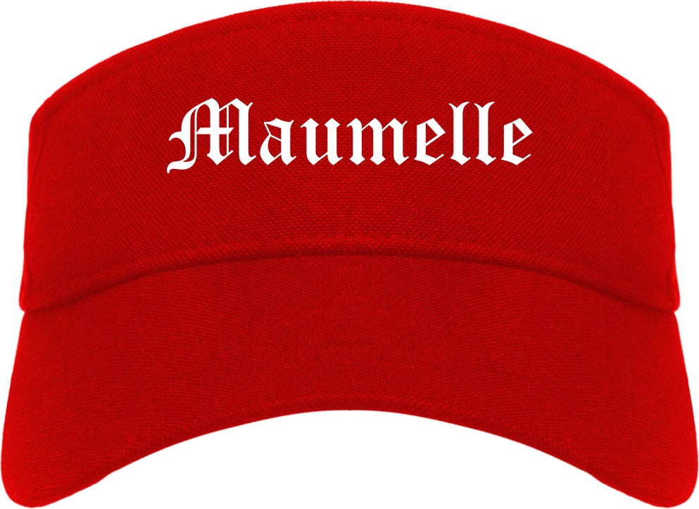 Maumelle Arkansas AR Old English Mens Visor Cap Hat Red