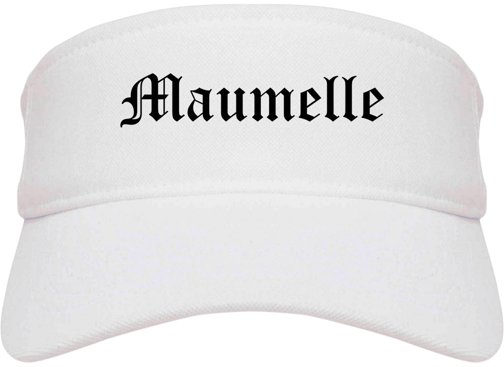 Maumelle Arkansas AR Old English Mens Visor Cap Hat White