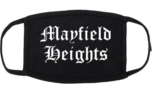 Mayfield Heights Ohio OH Old English Cotton Face Mask Black