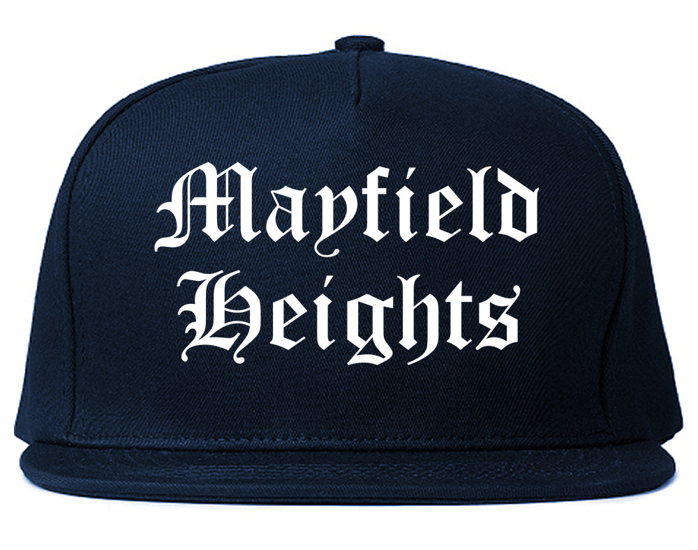 Mayfield Heights Ohio OH Old English Mens Snapback Hat Navy Blue