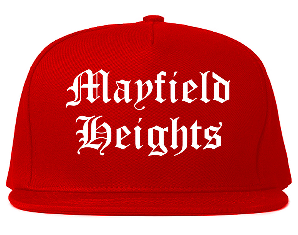 Mayfield Heights Ohio OH Old English Mens Snapback Hat Red
