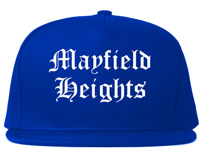 Mayfield Heights Ohio OH Old English Mens Snapback Hat Royal Blue