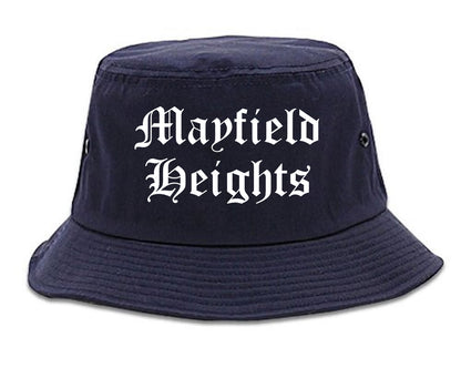 Mayfield Heights Ohio OH Old English Mens Bucket Hat Navy Blue