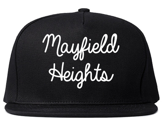 Mayfield Heights Ohio OH Script Mens Snapback Hat Black