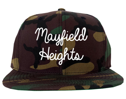 Mayfield Heights Ohio OH Script Mens Snapback Hat Army Camo