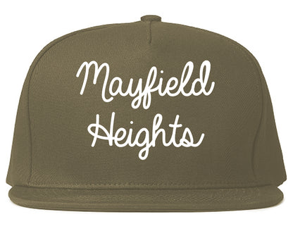 Mayfield Heights Ohio OH Script Mens Snapback Hat Grey