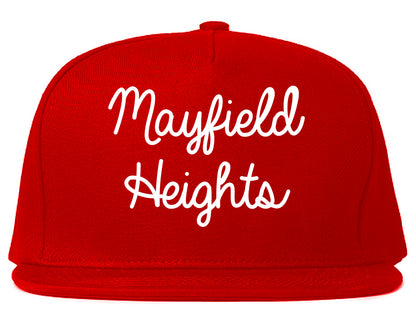 Mayfield Heights Ohio OH Script Mens Snapback Hat Red