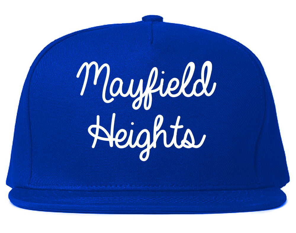 Mayfield Heights Ohio OH Script Mens Snapback Hat Royal Blue