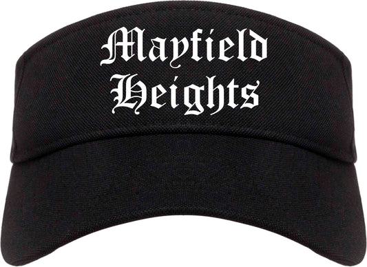 Mayfield Heights Ohio OH Old English Mens Visor Cap Hat Black
