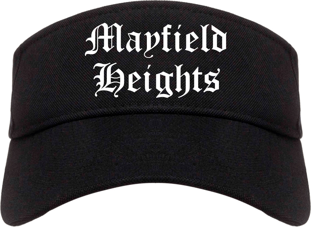 Mayfield Heights Ohio OH Old English Mens Visor Cap Hat Black