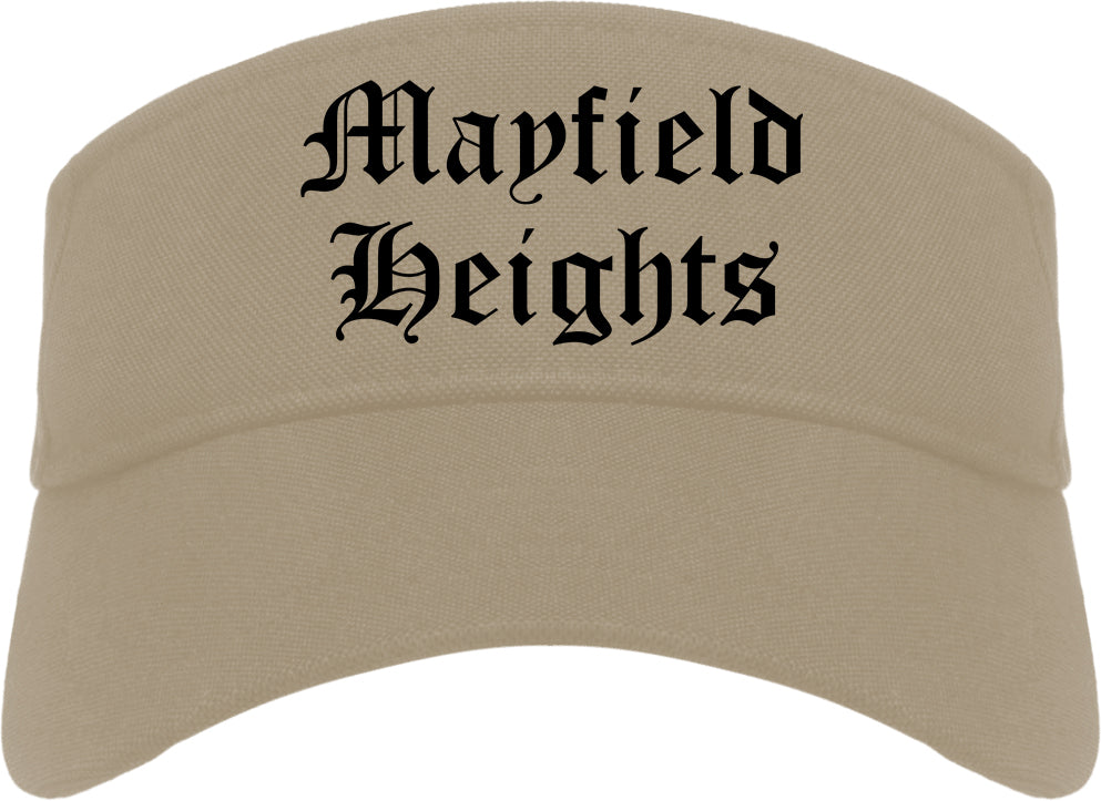 Mayfield Heights Ohio OH Old English Mens Visor Cap Hat Khaki