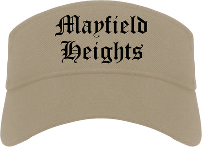 Mayfield Heights Ohio OH Old English Mens Visor Cap Hat Khaki