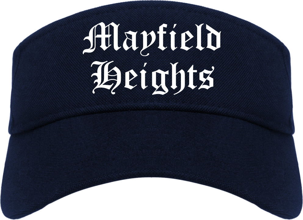 Mayfield Heights Ohio OH Old English Mens Visor Cap Hat Navy Blue