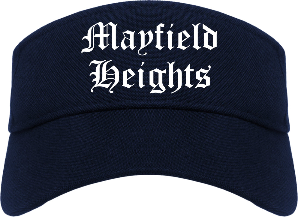 Mayfield Heights Ohio OH Old English Mens Visor Cap Hat Navy Blue