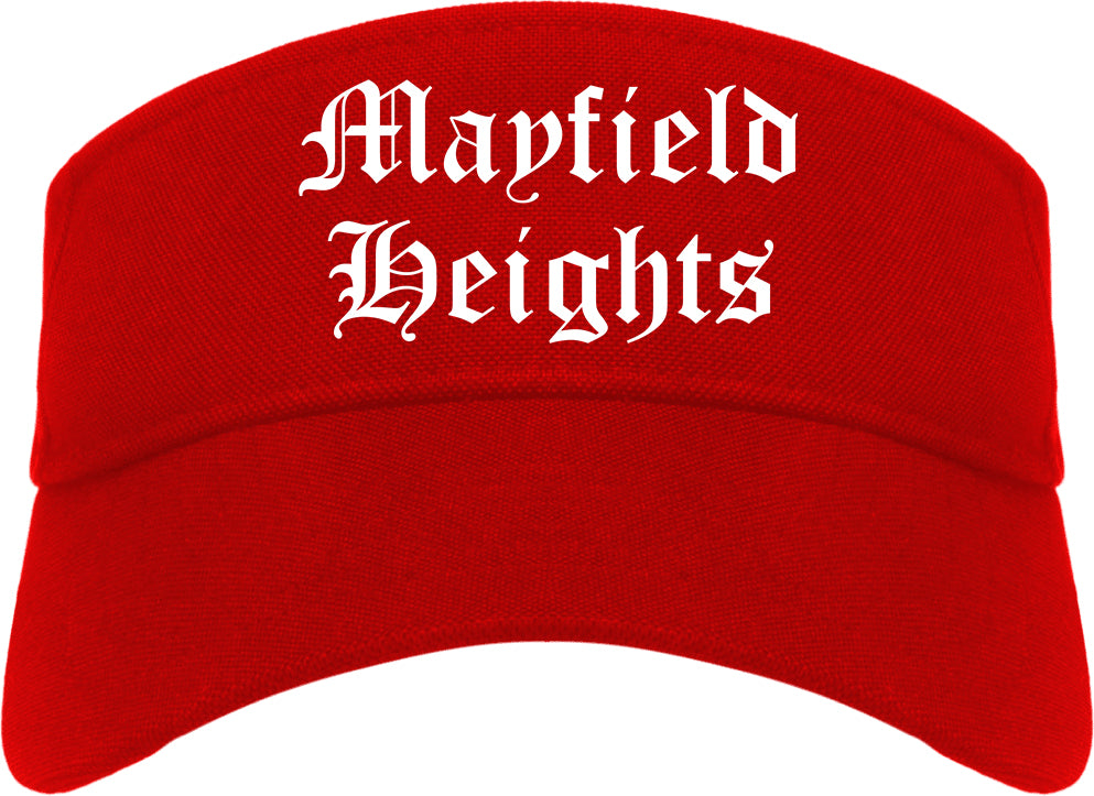 Mayfield Heights Ohio OH Old English Mens Visor Cap Hat Red