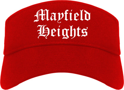 Mayfield Heights Ohio OH Old English Mens Visor Cap Hat Red