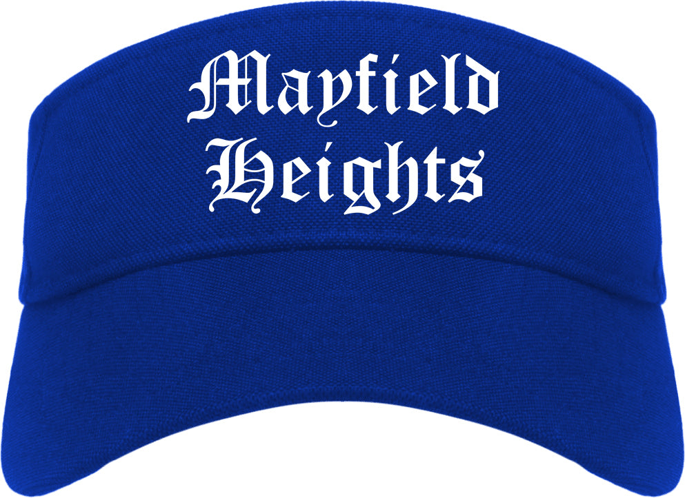 Mayfield Heights Ohio OH Old English Mens Visor Cap Hat Royal Blue